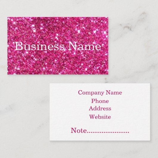 モダンピンクグリッターカスタマイズ パーソナライズされた 名刺 (正面/裏面)