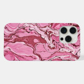 モダンピンクグリッターマーブル iPhoneケース (裏面横)