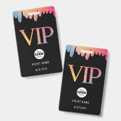 モダンピンクグリッターロゴVIP バッジ (正面＆裏面)