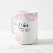 モダンピンクゴールドの夫婦 コーヒーマグカップ (正面左)