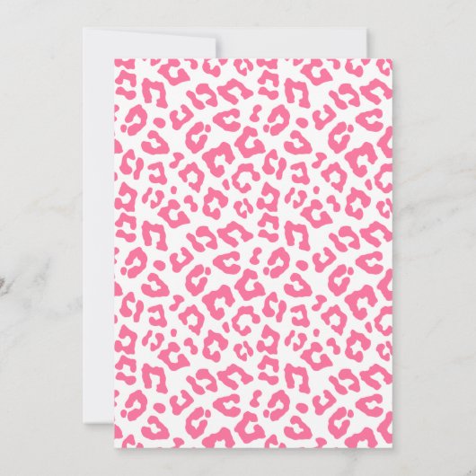 モダンピンクサファリお誕生日パーティーアニマルズ 招待状 (裏面)