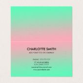 モダンピンクスタイリッシュと緑のグラデーションのカスタマイズ可能 名刺 (外部フラット)
