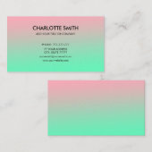 モダンピンクスタイリッシュと緑のグラデーションのカスタマイズ可能 名刺 (正面/裏面)