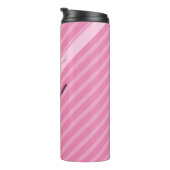 モダンピンクストライプのテニステーマ書名 タンブラー (回転右)