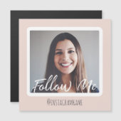 モダンピンクソーシャル後を追メディアMeフォトマグネット (正面/裏面)