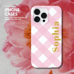 モダンピンクチェカスタムックiPhoneケース（名前） Case-Mate iPhone 14 Pro Maxケース