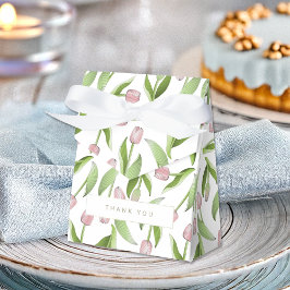 モダンピンクチューリップ感謝パーティー フェイバーボックス