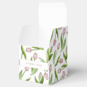 モダンピンクチューリップ花ありがとうパーティー フェイバーボックス (オープン)