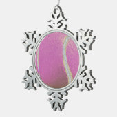 モダンピンクテニスボフェイクール スノーフレークピューターオーナメント (右)