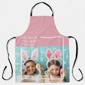 モダンピンクハッ賛美プイースター |写真のギフト エプロン (正面)