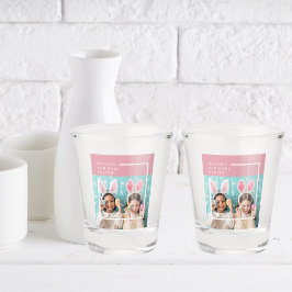 モダンピンクハッ賛美プイースター |写真のギフト ショットグラス