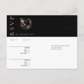 モダンピンクハートと花 – RSVP-結婚s- ポストカード (裏面)