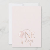 モダンピンクバルーン ワンダフル 1歳誕生日 招待状 (裏面)