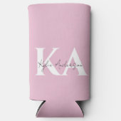 モダンピンクパーソナライズされたモノグラム名 –  スリム缶クーラー (正面)