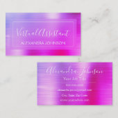 モダンピンクパープルフォイル仮想アシスタント 名刺 (正面/裏面)