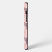 モダンピンクヒョウ柄 iPhoneケース (左側面)