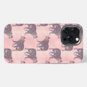 モダンピンクヒョウ柄 iPhoneケース (裏面横)