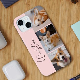 モダンピンクフォトコラージュ iPhone 15ケース