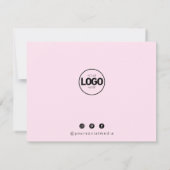 モダンピンクフラットビジネスサンキューカード サンキューカード (裏面)