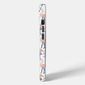 モダンピンクフラミンゴのモノグラム Case-Mate iPhoneケース (裏面 / 左)