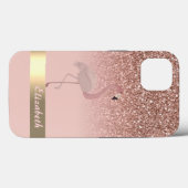 モダンピンクフラミンゴグリッタースパンコール Case-Mate iPhoneケース (裏面 (横))