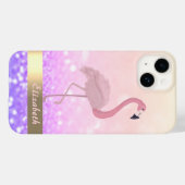 モダンピンクフラミンゴラメぼかし Case-Mate iPhoneケース (裏面 (横))