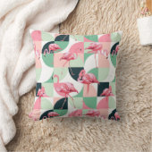 モダンピンクフラミンゴ幾何ガーリーシック クッション (ブランケット)