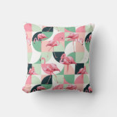 モダンピンクフラミンゴ幾何ガーリーシック クッション (正面)