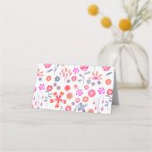 モダンピンクフラワーガーデンボー プレイスカード (裏面)