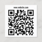 モダンピンクフラワーブロガーQRコード スクエア名刺 (裏面)