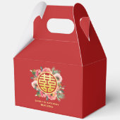 モダンピンクフローラ中国の結婚リース フェイバーボックス (裏面)