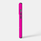 モダンピンクブラックスクリプトモノグラム iPhoneケース (左側面)