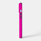 モダンピンクブラックスクリプトモノグラム iPhone 15ケース (左側面)