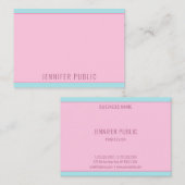 モダンピンクブルーエレガントミニマルテンプレート 名刺 (正面/裏面)