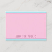 モダンピンクブルーエレガントミニマルテンプレート 名刺 (正面)