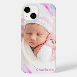 モダンピンクブルーフォトかわいいガーリーなオリジナルデザイン Case-Mate iPhone 14ケース