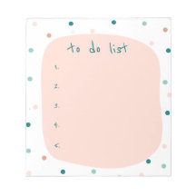 モダンピンクブルー水玉ToDoリストオーガナイザー