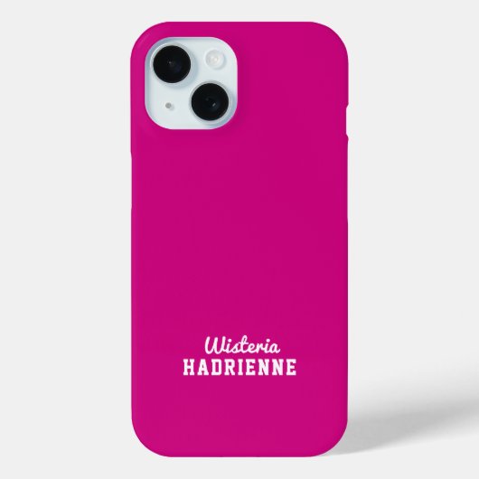 モダンピンクホワイトスポーツモノグラム名 Case-Mate iPhoneケース (裏面)