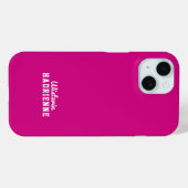 モダンピンクホワイトスポーツモノグラム名 Case-Mate iPhoneケース (裏面 (横))