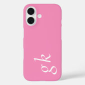 モダンピンクホワイトモノグラム名 Case-Mate iPhoneケース (裏面)