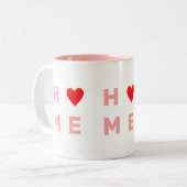 モダンピンクホーム&ハート ツートーンマグカップ (正面左)