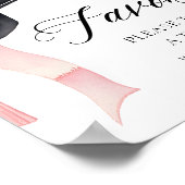 モダンピンクボウグラデーション付きキャップ卒業生の好意 ポスター (角)