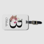 モダンピンクボガーリーホフローライニシャルB ラゲッジタグ (正面横)