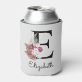 モダンピンクボガーリーホフローライニシャルE 缶クーラー (缶正面)