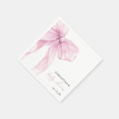 モダンピンクボー ベビーシャワー スタンダードカクテルナプキン (角)