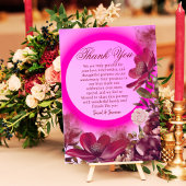モダンピンクボ結婚ホフローラ記念日パーティー サンキューカード