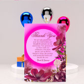 モダンピンクボ結婚ホフローラ記念日パーティー サンキューカード