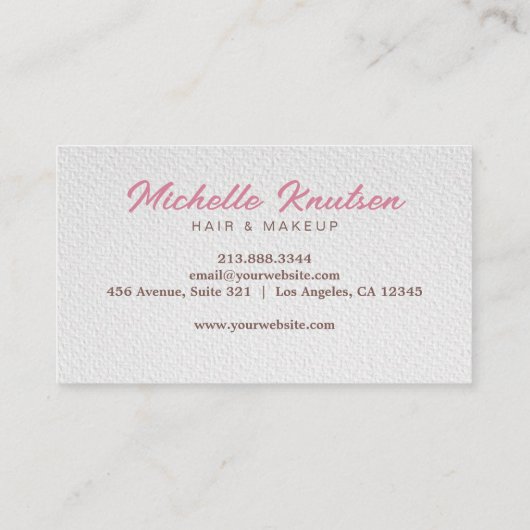 モダンピンクメイクアップアーティスト&美容師サロン 名刺 (裏面)