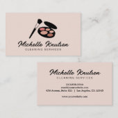 モダンピンクメイクアップアーティスト&美容師サロン 名刺 (正面/裏面)