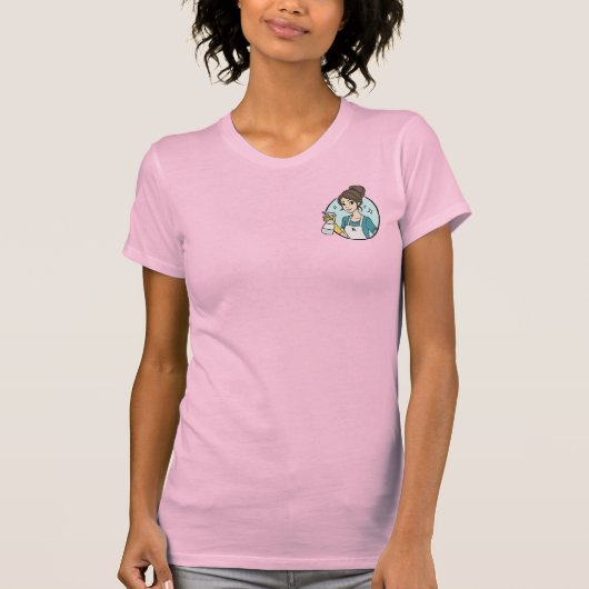 モダンピンクメイドロゴハウスクリーニングサービス Tシャツ (正面)